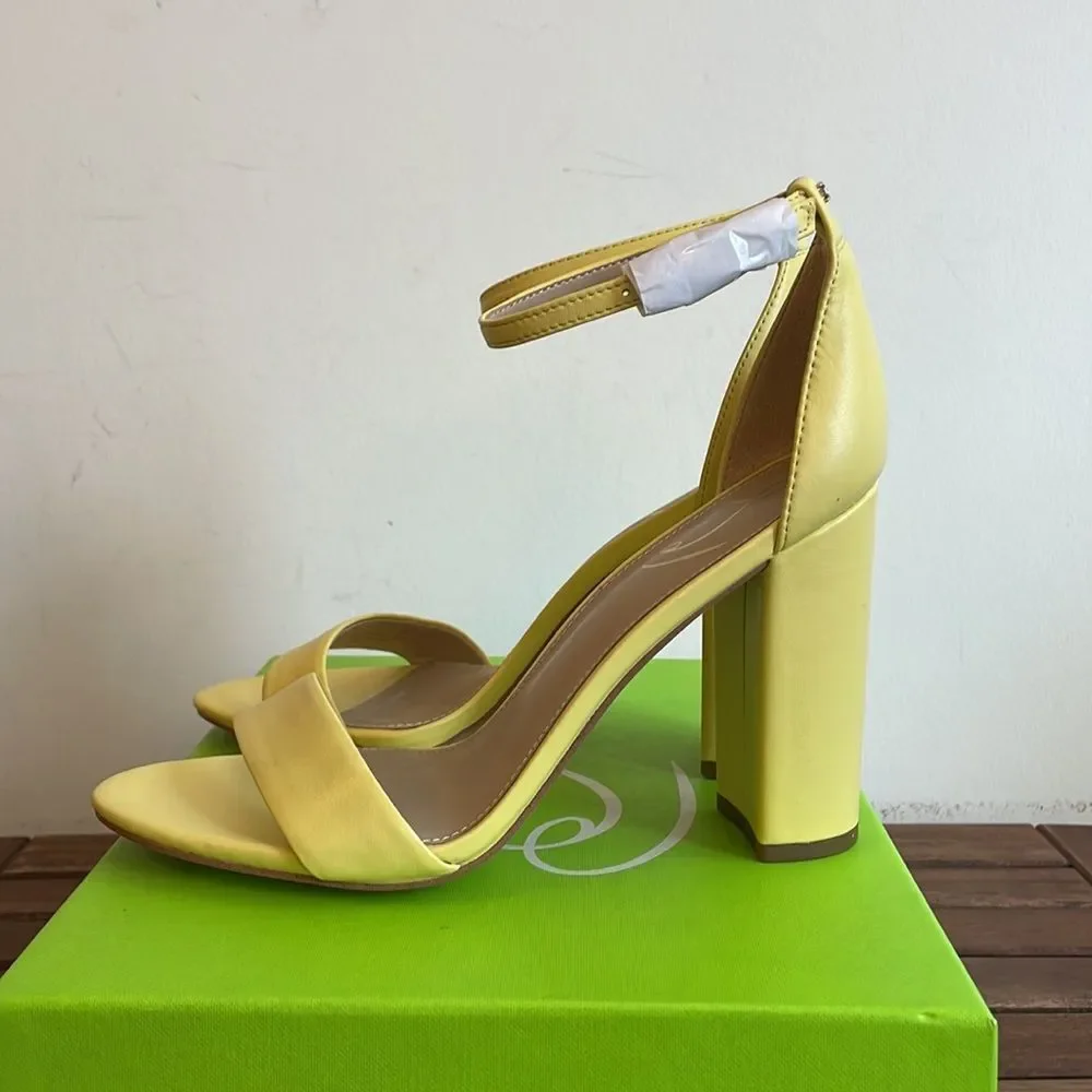 Sam Edelman Yaro Ankle Strap Sandal Butter Yellow Size 9